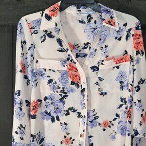 Candies Medium - Floral Sheer Blouse
